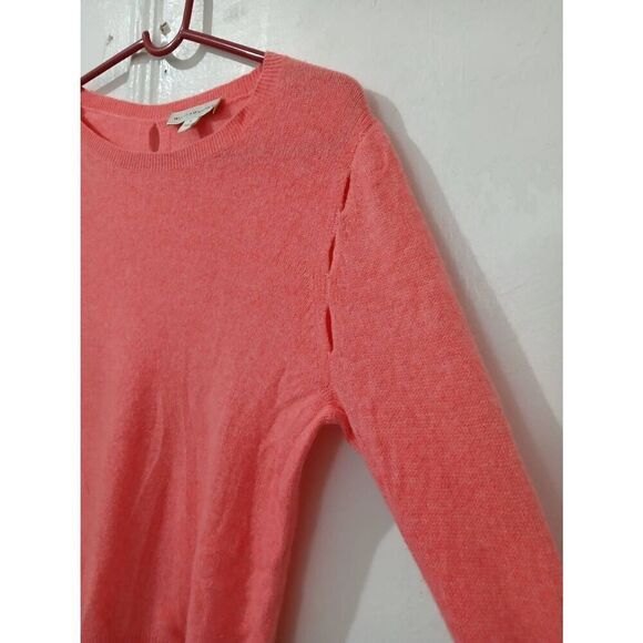 White Warren womens small 100% cashmere sweater coral pink lightweight - Picture 2 of 8